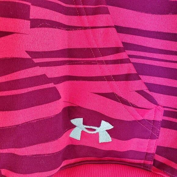 Under Armour Womens Pink Zebra Print Hooded Sweatshirt S Full Zip - Picture 7 of 11